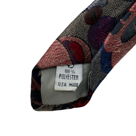 Disney Mickey Mouse All-Over Print Tie Blue Red Poly USA Made - Picture 4 of 5